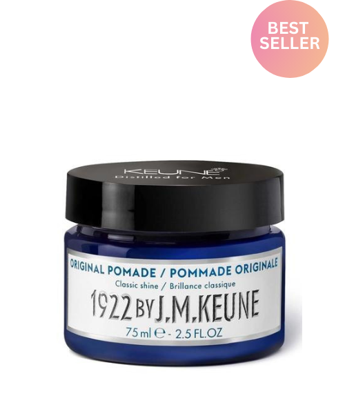 Experience 1922 ORIGINAL POMADE for strong hold and glossy hairstyling. Versatile and enriched with creatine. Perfect for men with dry hair. Keune.ch.