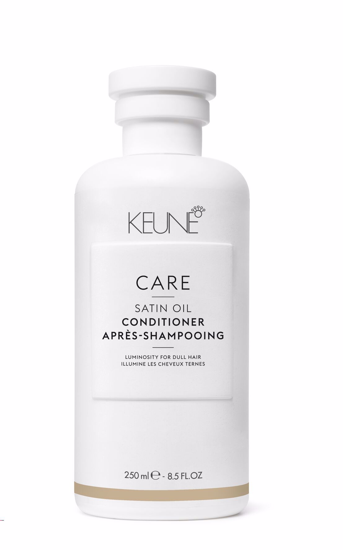 Satin Oil Conditioner est idéal pour les cheveux ternes et secs. Grâce à sa formule innovante et légère, il laisse vos cheveux frais, sains et brillants. Disponible sur  keune.ch.