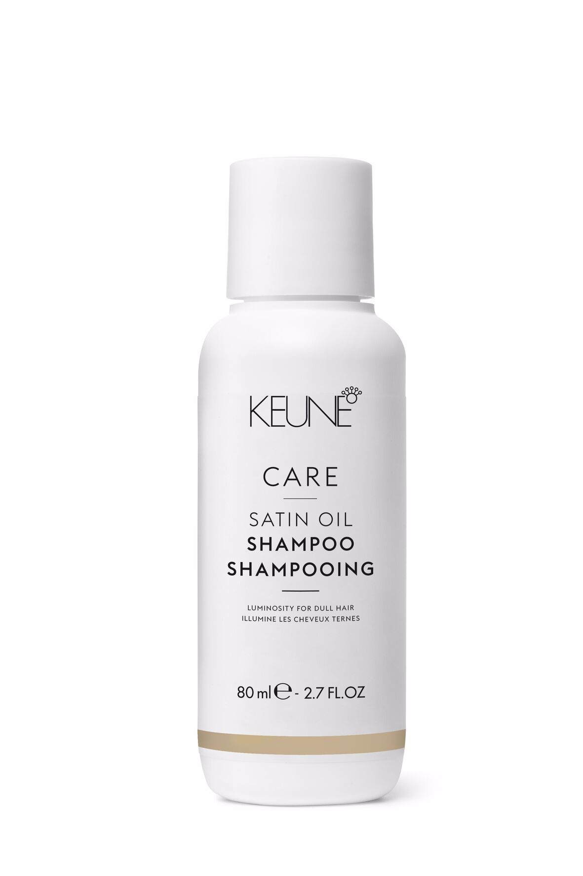 The ideal hair care product for dry and fluffy hair is Satin Oil Shampoo. With its innovative, lightweight formula, it leaves your hair fresh, healthy, and shiny. Available on keune.ch.