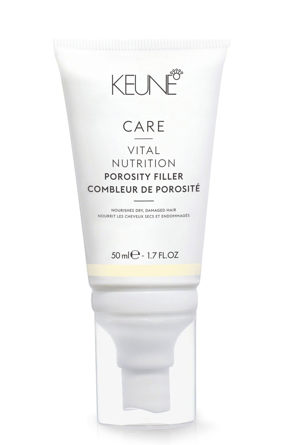 Feed dull and dry hair, strengthen thin hair with CARE VITAL NUTRITION POROSITY FILLER. Easy to apply for immediate repair and shine. Now available on keune.ch!